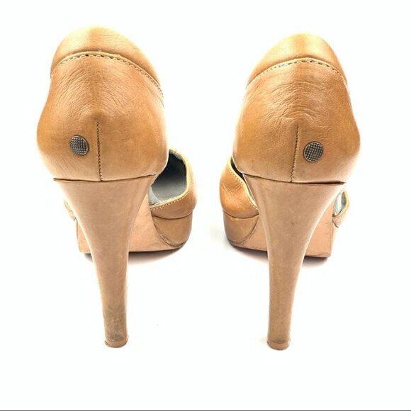 Geren Bond Womens heels size 6 brown leather Dorsay platforms - Picture 3 of 11